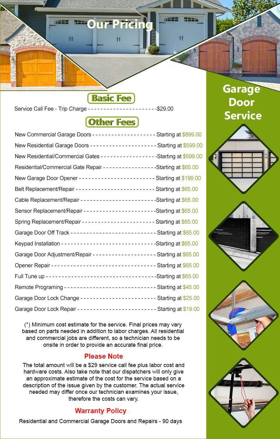 Galaxy Garage Door Repair Service Occoquan, VA 571-399-5805 - pricelist5