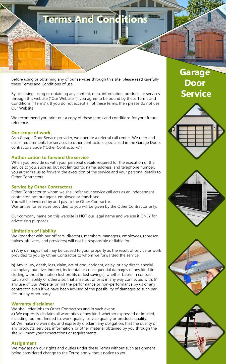 Galaxy Garage Door Repair Service Occoquan, VA 571-399-5805 - terms5